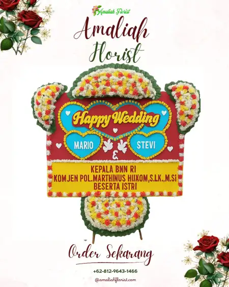 Papan Bunga Pernikahan Sedatigede